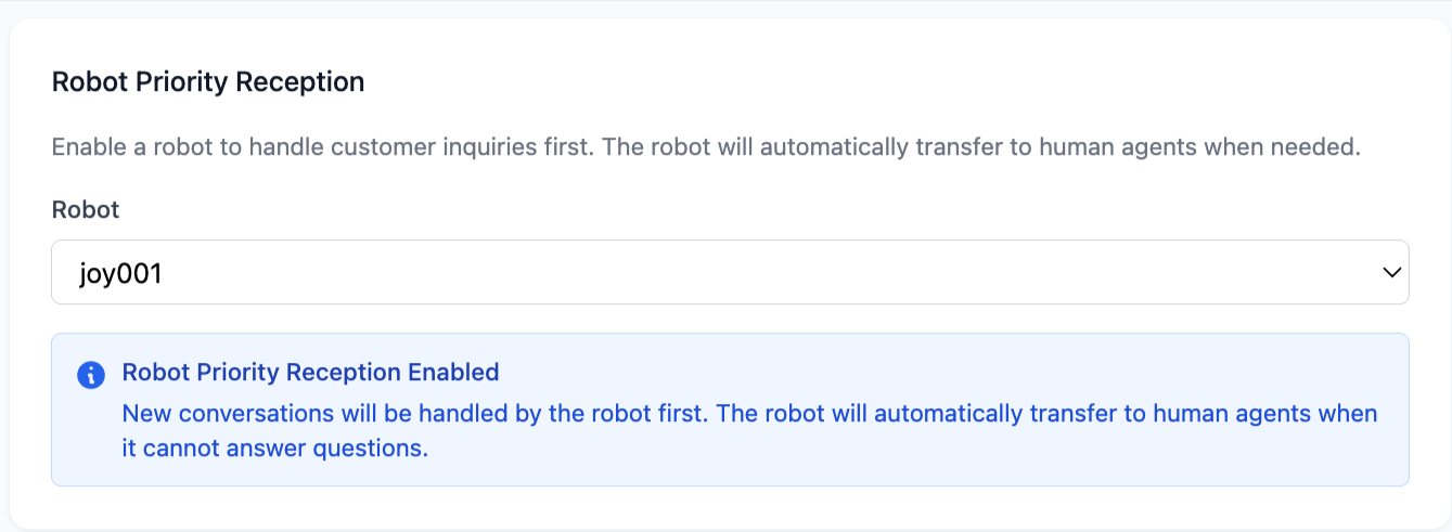 Bot priority reception toggle
