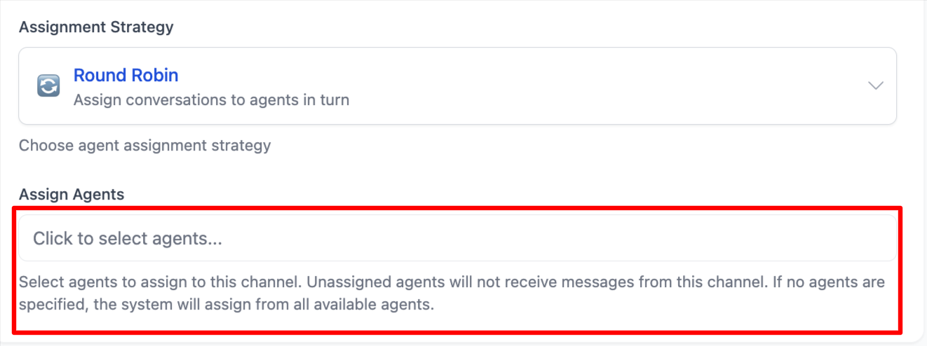 Channel-specific agent assignment settings